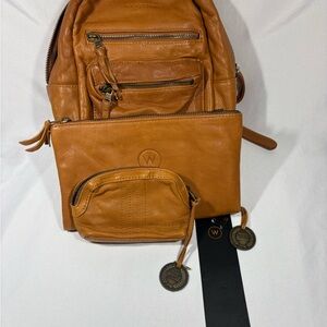 Wanderers full grain leather Wallet/Bag set with coin purse